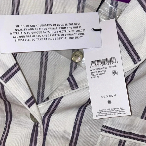 Ugg  one piece stripped pyjama top Sz XS - Picture 5 of 9
